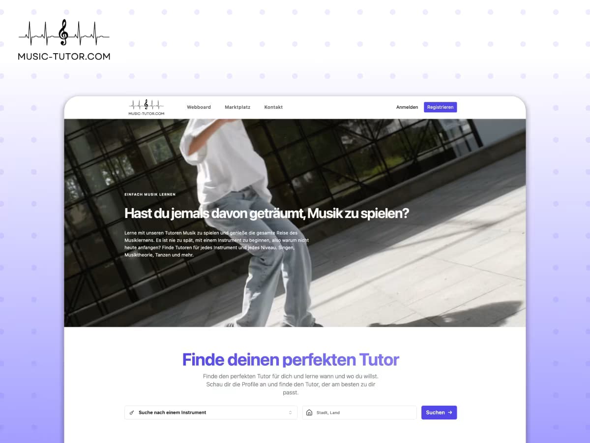 Music-Tutor Plattform Screenshot