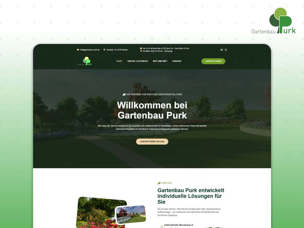 Gartenbau Purk Website Screenshot
